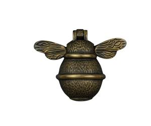 Bee Door Knocker for Front Door | Polished Solid Brass Knockers with Strike Plate | UPVC | Bumblebee Front Door Furniture with a Unique Design (Heritage)