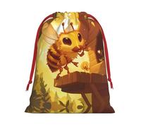 Bee Drawstring Gift Bag â€“ Premium Polyester Holiday & Party Favor Bag With Full-Print Design, Perfect For Christmas, Halloween, And Promotions
