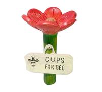 Bee Drinker - Bee Watering Station 6.5 x 11 cm Garden Ecosystem Stand | Resin Butterfly Drinking Station with Natural Flowers Design, Drinking Cup Against the Water
