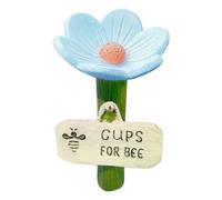 Bee Drinker - Bee Watering Station 6.5 x 11 cm Garden Ecosystem Stand | Resin Butterfly Drinking Station with Natural Flowers Design, Drinking Cup Against the Water