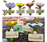Bee Drinking Stations - 4 Pieces Insect Drinks in Flower Shape, Bee Drink for the Garden, Ceramic Insect Drinker, Butterfly Drinking Cup, Insect Drinking Cup