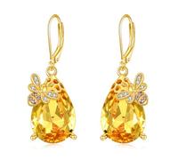 Bee Earrings 925 Sterling Silver Bumble Bee Drop Dangle Earring Insect Jewelry Gift for Women