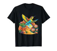 Bee Eater Vaults from Cactus Pot Over Dune T-Shirt