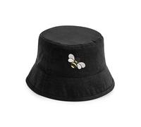 Bee Embroidered Bucket Hat | Bumblebee Sun Hat for Adults | Cotton Twill Wildlife Cap