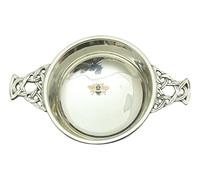 Bee Enamel Chrome Plated Steel Quaich Bowl Scottish Quaich 28