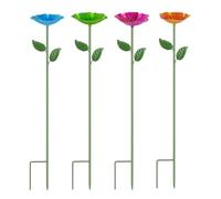 Bee Feeder with Stake Flower Metal Waterer