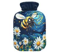Bee Field Blue Pattern Hot Water Bottle with Cover for Pain Relief Hot Pack for Pregnant Women, 1L