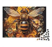 Bee Floral Art Jigsaw Puzzles for Adults 1000 Puzzles for AdultsMoon Glow Cheetah Silhouette Challenging Puzzles Puzzle Game for The Whole for Women, Gifts for Men ColourfuGrdboard70