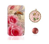 Bee Floral Magnetic Needle Case and Needle Minder