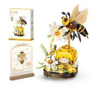 Bee Flower Bouquet Building Blocks Set, 526 PCS Nature Inspired Insect Floral Building Model Toys, Botanical Brick Flower Building Kit for Home Desk Decor, Birthday Romantic Gift for Mother's Day