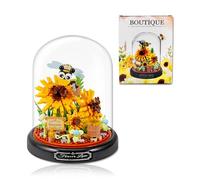 Bee Flower Bouquet Building Sets Sunflower Bouquet and Bee Building with Cover Home Decoration Birthday Mini Bricks Valentines Day Gift for Kids Adult Girlfriend Wife