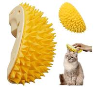 BEE&FLOWER Cat Self Groomer, Cat Grooming Brush Cat Toys Interactive for Indoor Cats Wall Corner Massage Comb, Durian Shape Pet Hair Remover Cleaner Brush for Long & Short Hair Cats Kittens Yellow