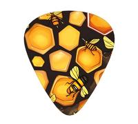 bee flower Printed pick set - 12 pieces, thin, medium and thick guitar picks, suitable for guitar, bass, electric guitar and ukulele