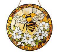 Bee Flower Sun Catchers, Bee Window Hanging Decor 20x20 cm