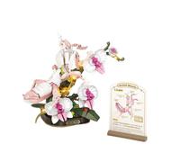 Bee Flowers Building Block Set, 478PCS Insect Flower Building Blocks Set, Insect Collection Flower Bonsai Building Kit, Creative Home Decoration(Orchid mantis)