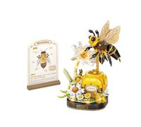 Bee Flowers Building Block Set, 526PCS Insect Flower Building Blocks Set, Insect Collection Flower Bonsai Building Kit, Creative Home Decoration(Bee)