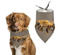 Bee Flying Dog Bandanas Cute Soft Cotton Puppy Scarves Washable Daily Summer Durable Triangle Reversible Bibs Suitable for Small Medium Large Dogs and Cats