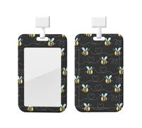 Bee Flying Print Card ID Badge Holder with Breakaway Lanyard,for Doctor Teacher Nurse Staff Office