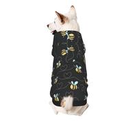 Bee Flying Print Dog Hoodie For Small Dogs, Warm, Soft, And Breathable Sweatshirt, Easy To Wear Jumper, Pet Winter Weather Coat Pullover