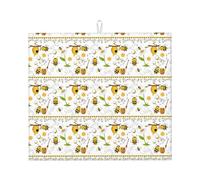 Bee Flying Print Drying Mat for Kitchen Absorbent Reusable Dish Pad Sink Racks Utensils Table