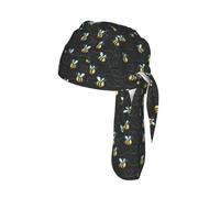 Bee flying Print Helmet Cap Quick Dry Cycling Skull Wrap Breathable Polyester Adjustable Adult Summer Beanie