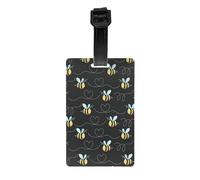 Bee Flying Print Multi-Use PVC Luggage Tag Versatile ID Holder for Strollers and Bags Practical Travel Accessory