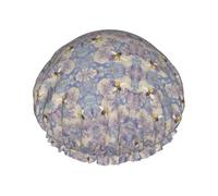 Bee flying Print Shower Cap for Women & Men - Reusable, Double Layer, Breathable, Hair Bath Cap One Size