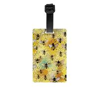 Bee Flying Print Waterproof Luggage Tags Cruise Ships Travel Essentials Backpack Suitcases Labels