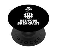Bee Fore Breakfast Funny Waffle Morning Lovers Design PopSockets Adhesive PopGrip
