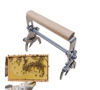 Bee Frame Lifter - Beehive Frame Lifting Tool, Beekeeping Fixing Device, Wooden Handle Anti-Slip Ergonomic, Tainless Steel Beekeeping Tools | Bee Hive Gripper Lifter for Easy Removal Honey Harvesting