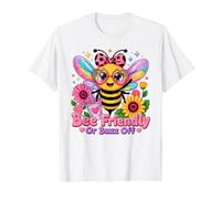 Bee Friendly Or Buzz Off Save The Bees Beekeeper Flower T-Shirt