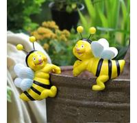 Bee Garden Ornament 2PCS Home Plant Pot Hanging Garden Ornament Figurine Hanging Hanger Gift Pot Hanger For Indoor Plant Pots - Charming Decor