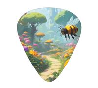 Bee Garden Wzywhj Prints Abs Guitar Picks 12 Piece, Easy Grip Uke Picks For Your Bass, Ukulele, Acoustic Or Electric Guitar