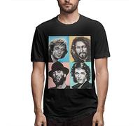 Bee Gees Mens Short Sleeve T-Shirts Sports Cotton Basic Summer Black (Medium)