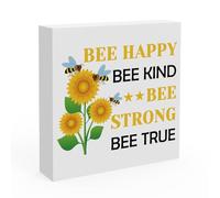 Bee Gift for Bee Lover Inspirational Gift for Women Wooden Box Sign Decor for Desk Motivational Decor for Coworker Friend Sister Daughter Bee Decor for Home Office Desk Decor Birthday Graduation Gift