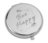 Bee Gift for Women Friends Travel Compact Pocket Makeup Mirror Inspirational Gifts Beekeeper Bee Lover Gifts for Daughter Sisters Friends Coworkers Christmas Birthday Present Portable Hand Mirror