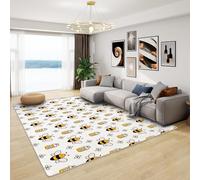 Bee Gifts - Bumble Bee Rug, Kids Honey Bee Rugs for Living Room Bedroom, Washable Non Slip Soft Small Carpet, Patterned Area Rugs & Home Decor 80x150 cm