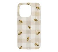 Bee Gingham Cottagecore Daisy Nature Aesthetic Case for iPhone 15 Pro