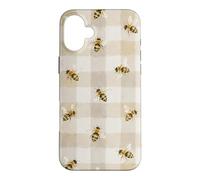 Bee Gingham Cottagecore Daisy Nature Aesthetic Case for iPhone 16 Plus