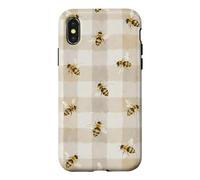 Bee Gingham Cottagecore Daisy Nature Aesthetic Case for iPhone X/XS