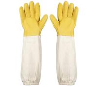 Bee Gloves 1 Pair 20 Inch Protective Leather & Canvas Beekeeping Gloves with Elastic Band Multi-Purpose for Camping, Blacksmith