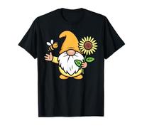 Bee Gnome Women Daisy Flowers Gardening Funny Hippie Nature T-Shirt