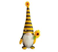 Bee Gnomes Spring Summer Sunflower Plush Doll Decor, Garden Gnome Statue, Good Luck Charm, Handmade Bedroom Desktop Gnomes Ornaments, Indoor Autumn Decor for Home