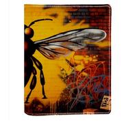 Bee Graffiti Pattern PU Leather Book Cover - Waterproof Protective Case for Books, Soft Flexible Sleeve with Anti-Scratch Design, Universal Fit for Novels Textbooks Journals
