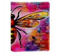 Bee Graffiti Pattern PU Leather Book Cover - Waterproof Protective Case for Books, Soft Flexible Sleeve with Anti-Scratch Design, Universal Fit for Novels Textbooks Journals