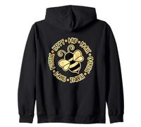 Bee Happy Kind Brave Humble Smart Positive bumblebee Zip Hoodie
