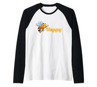 Bee Happy! Love The Humble Bumble Bee Raglan Baseball Tee
