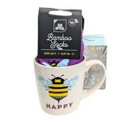 Bee Happy Mug & Socks Set for Her Bee Friendly Gift Set Gift Idea MSISO146F