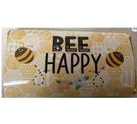 Bee Happy, Novelty, funny, themed Chocolate Bar gift For friends, family and work colleagues. Birthday, Christmas, Valentines and Easter. (One Size, Dark Chocolate)