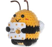 Bee Happy Positive Gift Emotional Support Crochet for Friends Colleagues and Family, Pocket Hug Positive Crochet Animals Gifts for Women Men